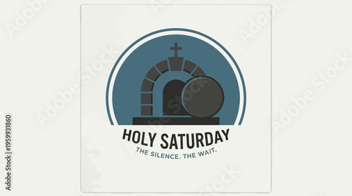 Holy Saturday Emblem with Cross and Tomb