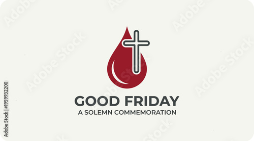 Good Friday Blood Drop And Cross Symbol