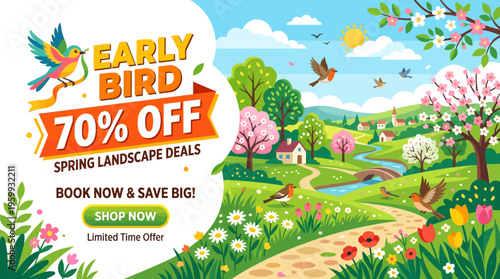 Early Bird Spring Landscape Sale Banner