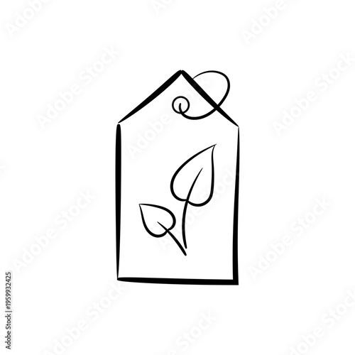 Eco Label Tag with Green Leaves – ESG Certification, Sustainable Product and Environmental Responsibility Concept
