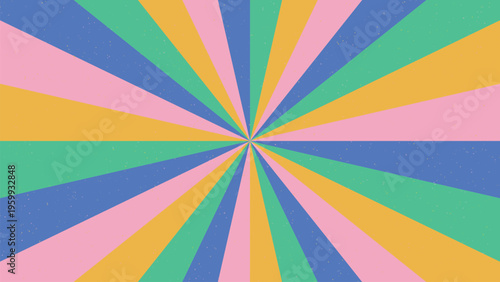 Vibrant colorful sunburst pattern with pastel hues for creative design