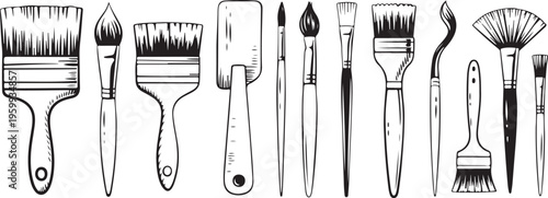 Specialty brushes for detail work and calligraphy