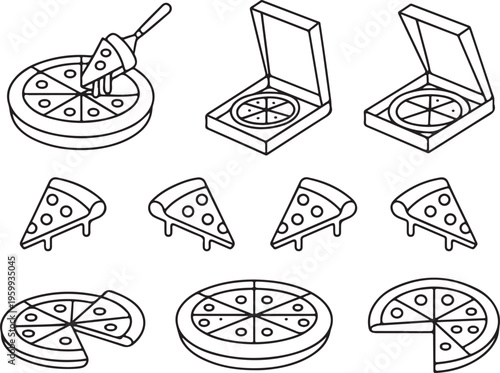 Pizza pattern repeat with slices and pies