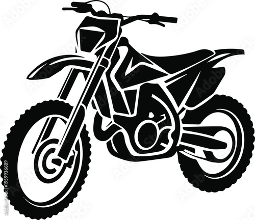 Dirt bike silhouette emblem for branding and logo use