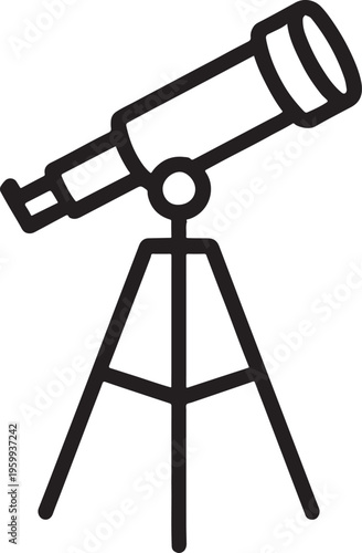 Astronomy space telescope science research vector icon