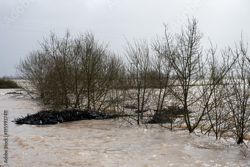 The impact of floods in Portugal in 2026, when rivers overflow and inundate agricultural fields