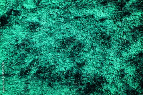 Schilderij op canvas Teal shiny shag carpet texture background