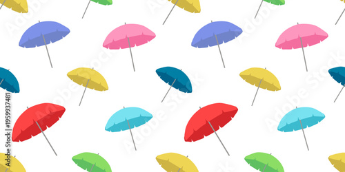 Minimal Summer Umbrella Seamless Pattern – Clean Tropical Vector Background for Textile and Wrapping Design