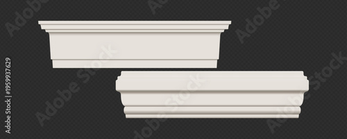 Classic Decorative Wall and Ceiling Molding Set – Elegant Crown Molding, Baseboard, and Architectural Trim Vector Collection