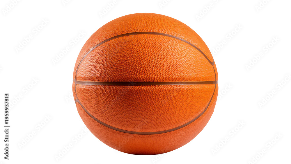 Fototapeta premium Classic orange basketball with textured surface and black stripes for sports play