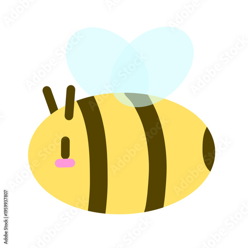 Illustration of a cute bee on a transparent background.