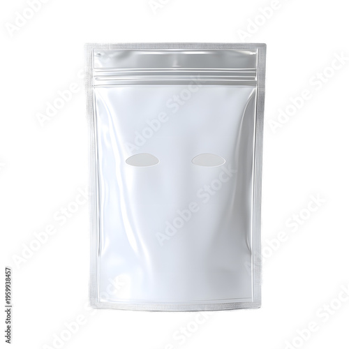 Realistic White Zippered Pouch Packaging Mockup for Product Display