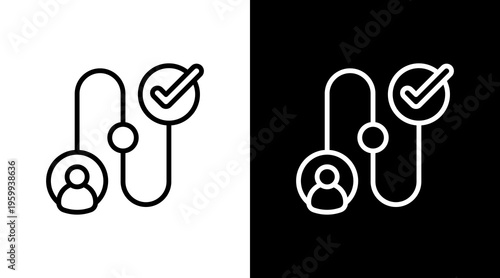 Customer Journey White Icon Set Design