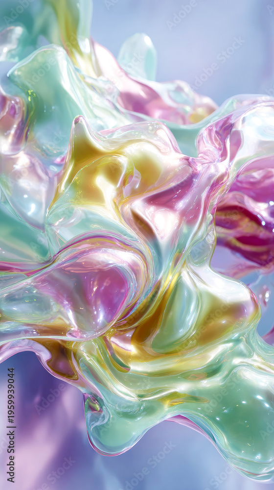 Obraz premium Softly lit translucent gel with visible folds and subtle light play. Works well for sensory-focused visuals, modern art, and creative composition.