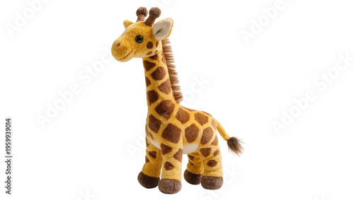 Canvastavla Sweet plush toy giraffe standing, featuring classic brown spots and an endearing
