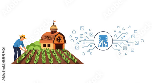 Smart Farming: Farmer and Barn Connected to Data Analytics for Precision Agriculture Technology