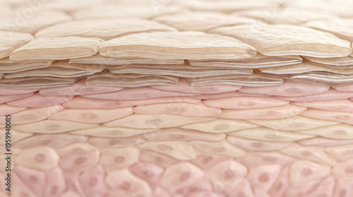 Human skin layers cross section with stratum corneum detailed structure