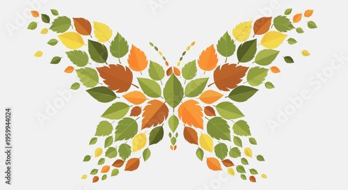 Colorful Butterfly Leaf Pattern Art.