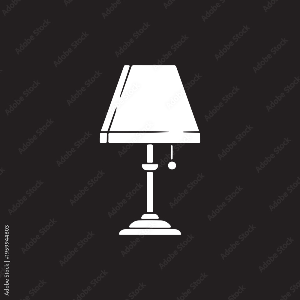 Obraz premium Minimalist black and white floor lamp icon isolated on white background