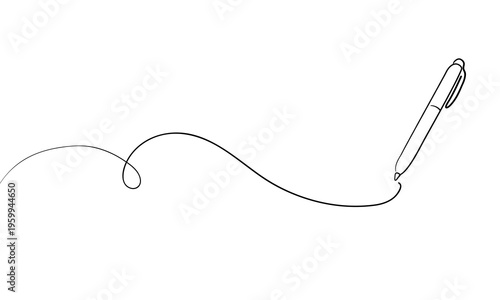 Pen, continuous line drawing. Concept of education in line art, international education day. Vector illustration