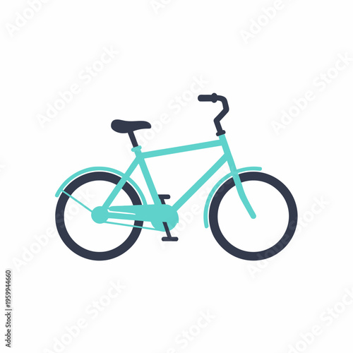 Teal colored bicycle for adults.