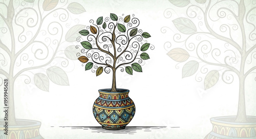 Decorative Metal Tree Sculpture.