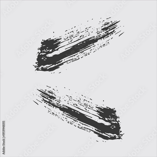 Grunge badge vintage brush, grunge brush black and white silhouette vector image 