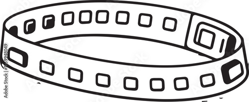 minimalist black and white LED strip icon isolated on white background