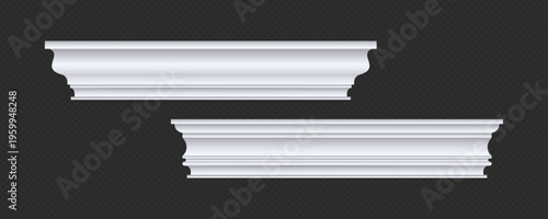 Classic Decorative Wall and Ceiling Molding Set – Elegant Crown Molding, Baseboard, and Architectural Trim Vector Collection