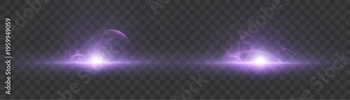 Bright light source radiating vibrant purple rays and lens flare elements, creating an abstract special effect