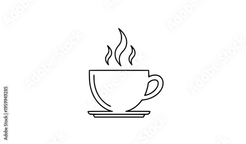 cup of coffee Coffee Cup Line Icon Hot Drink Steam Vector Illustration