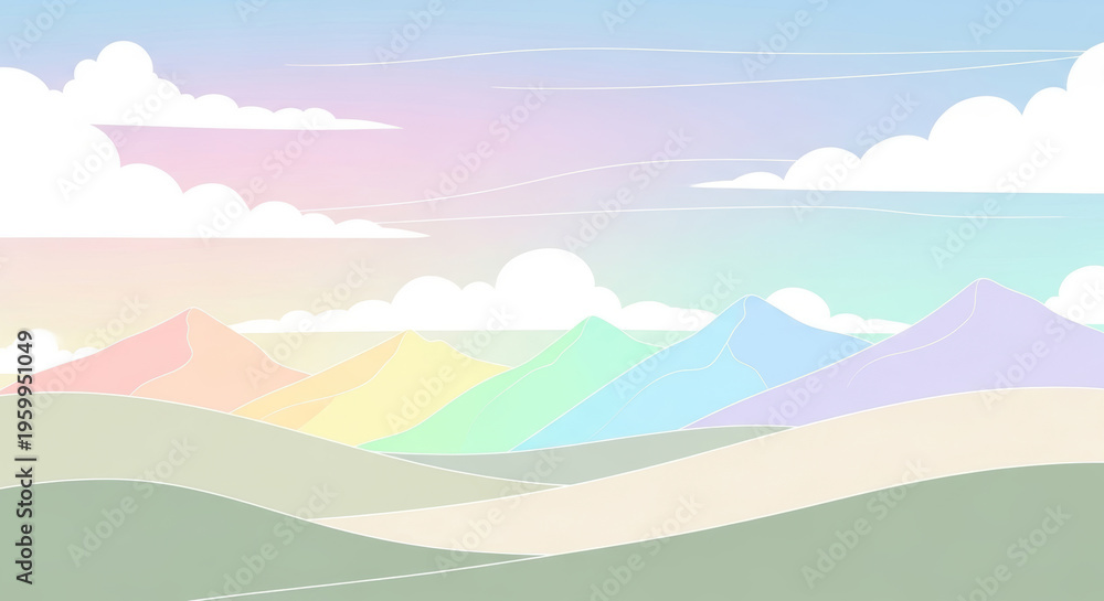 Obraz premium Mountain landscape with clouds and sea view