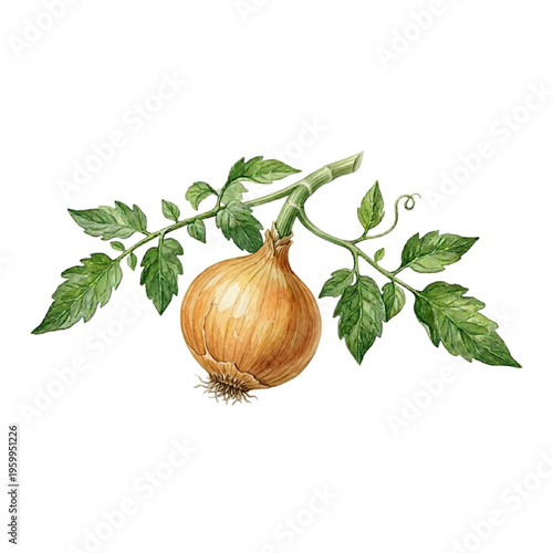 Fresh Onion Vegetable Illustration Isolated on Transparent Background Vector EPS