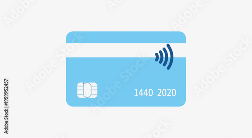 Contactless Payment Card with Chip and Wireless Symbol