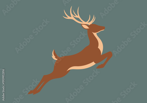 Deer in Motion Brown Animal.