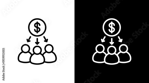 Dividend White Icon Set Design