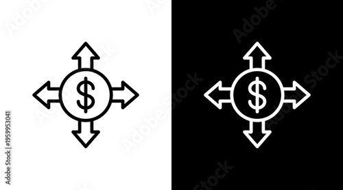 Cash Flow White Icon Set Design