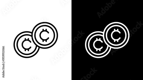 Cryptocurrency White Icon Set Design