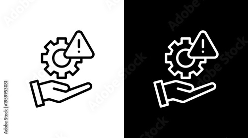 Risk Management White Icon Set Design