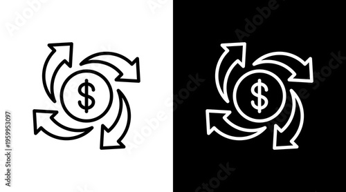Investment Return White Icon Set Design