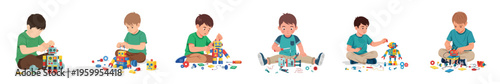 Children playing with colorful blocks and toys, illustrating early childhood development and creative learning through play