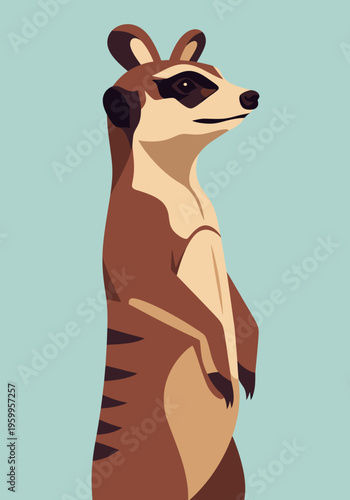 Wallpaper Mural Brown cartoon honey badger standing. Torontodigital.ca