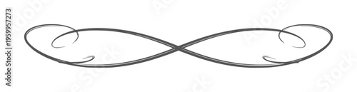 Black ink handdrawn whisk symbol in smooth continuous line infinity