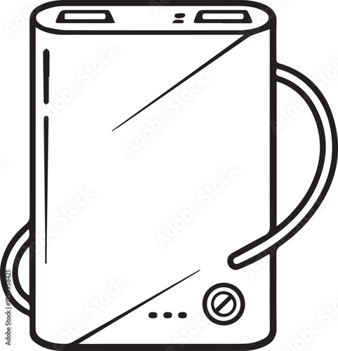 Minimalist power bank icon isolated on white background vector illustration