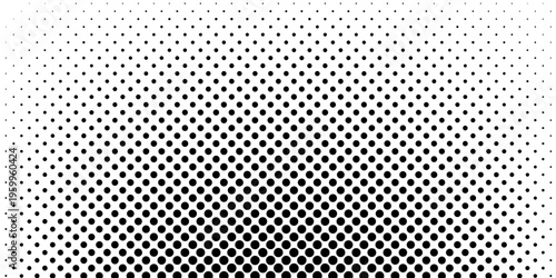 Set of halftone dots gradient pattern texture isolated on white background. Straight dotted spots using halftone circle dot raster texture. Vector blot half tone collection.