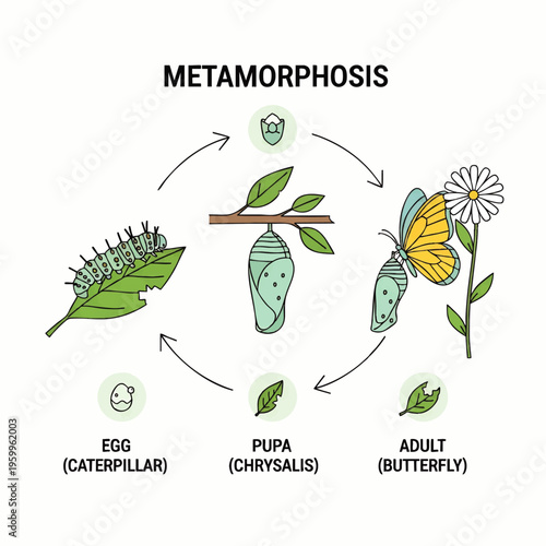 The life cycle of a butterfly.