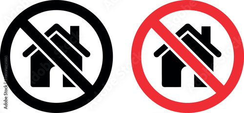 Prohibition signs indicating no construction or building activity allowed