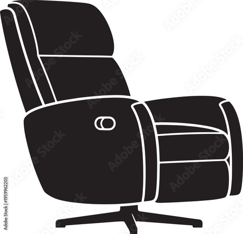 Office chair with wheels and adjustable headrest in black color