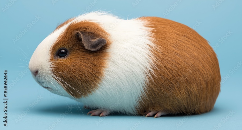 Fototapeta premium Playful guinea pig with diverse fur colors on display