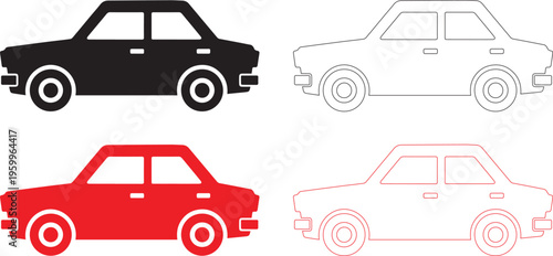 vector illustration of a car icon set